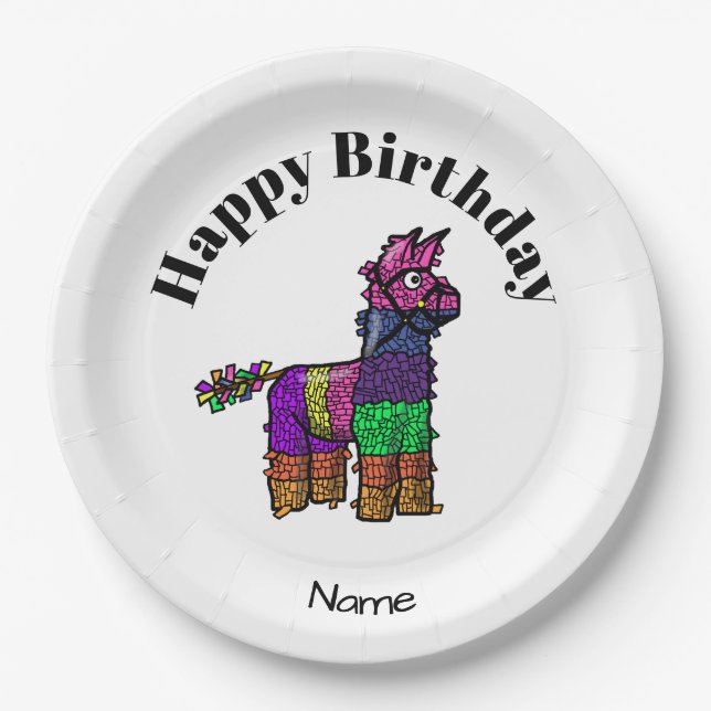Mexican Pinata Paper Plates  Customize It! (Front)