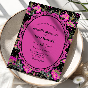 Mexican pink wedding  invitation