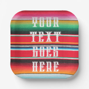 Mexican poncho blanket cinco de mayo  paper plate