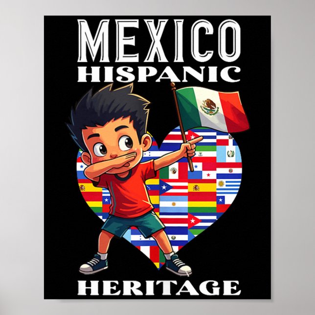 Mexican pride flag mexico roots heritage hispanic poster (Front)