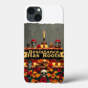 Mexican Protest Sugar Skull Resistance Art iPhone 13 Case