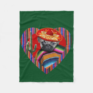 Mexican Pug Dog Fleece blanket