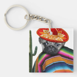 Mexican Pug dog Keychain