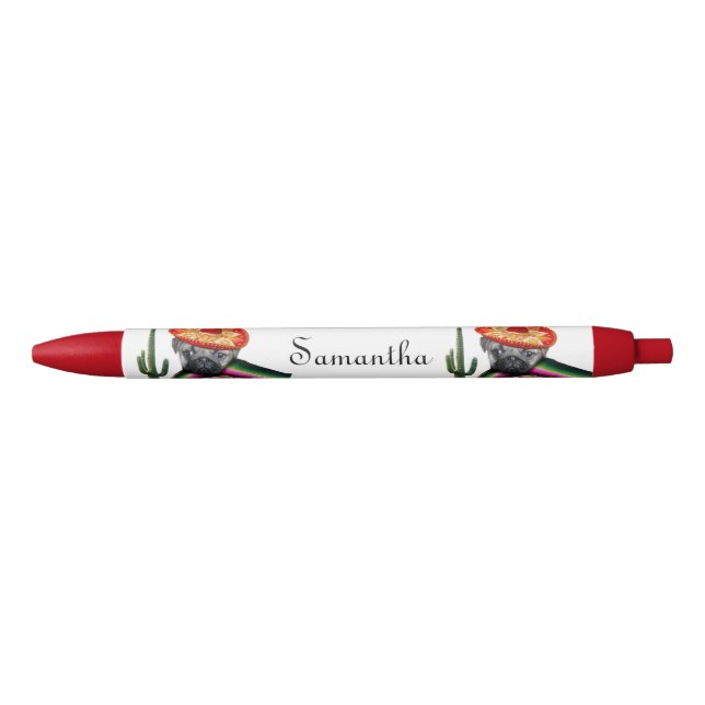 Mexican pug dog Red personalized pen (Front)
