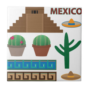 mexican pyramid tile