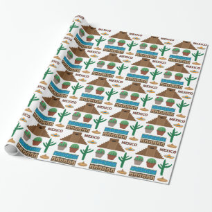 mexican pyramid wrapping paper