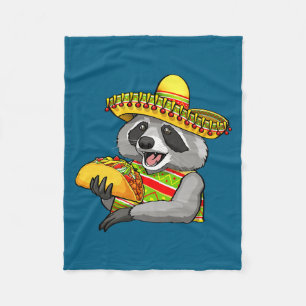 Mexican raccoon cinco de mayo funny cute eating fleece blanket