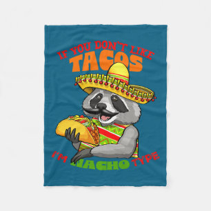 Mexican raccoon cinco de mayo funny cute eating fleece blanket