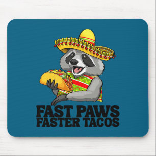 Mexican raccoon cinco de mayo funny cute eating mouse pad