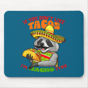 Mexican raccoon cinco de mayo funny cute eating mouse pad