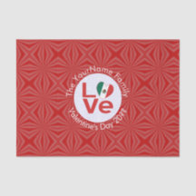 Mexican Red LOVE Flag Personalized 