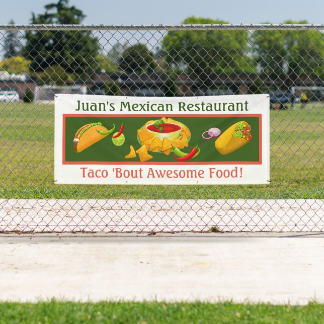Mexican Restaurant Custom Outdoor Banner (Insitu)