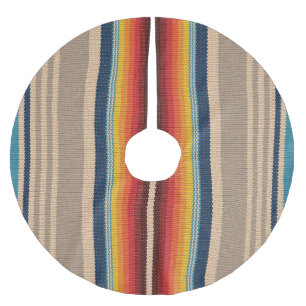 Mexican Rug: Colourful Stripes Seamless. Brushed Polyester Tree Skirt