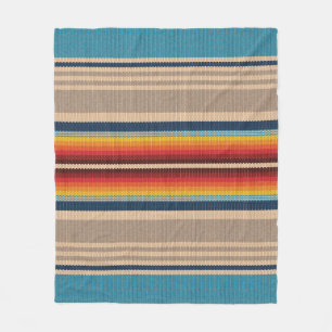 Mexican Rug: Colourful Stripes Seamless. Fleece Blanket