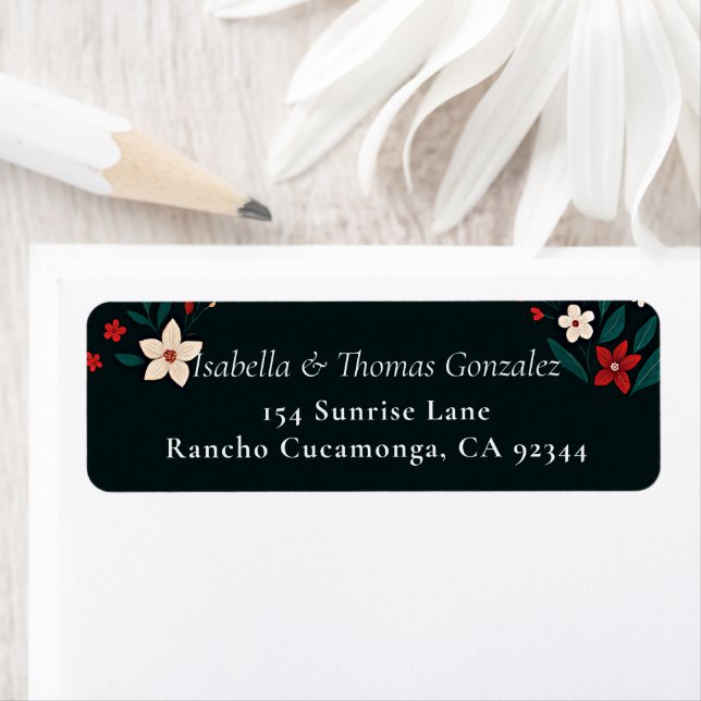 Mexican Rustic Elegant Christmas Return Address (En situation)