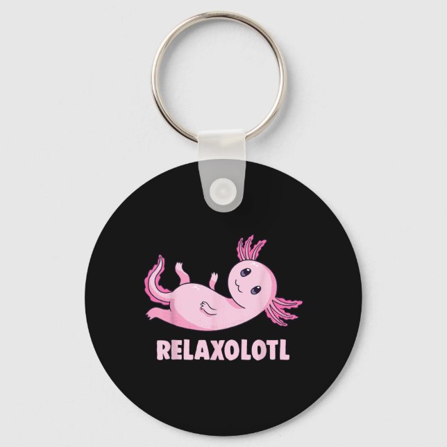 Mexican Salamander Axolotl Keychain (Front)