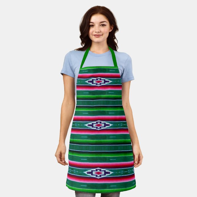 Mexican Sarape Pattern Apron (Worn)