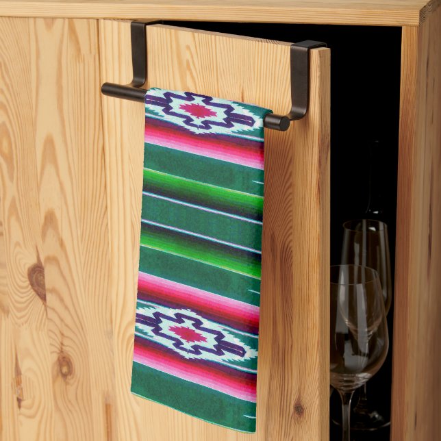 Mexican Sarape Pattern Kitchen Towel (Thirds Fold)