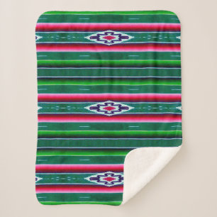 Mexican Sarape Pattern Sherpa Blanket