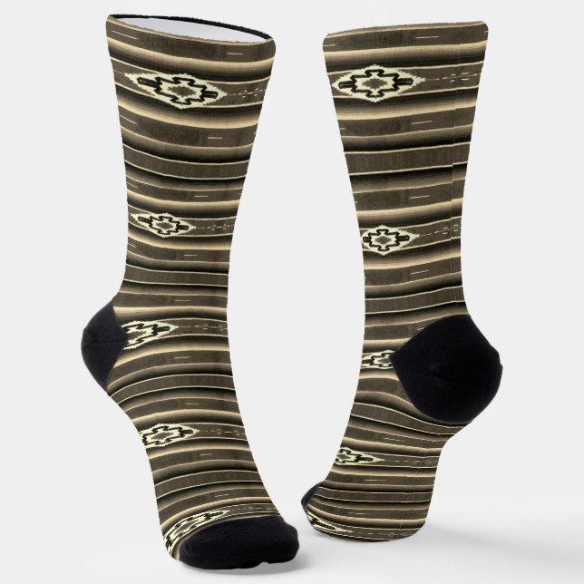 Mexican Sarape Pattern  Socks (Angled)