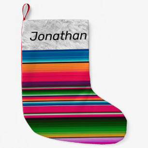 Mexican Serape Blanket Mexico Personalized  Small Christmas Stocking
