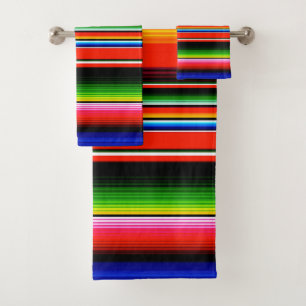 Mexican Serape Fiesta Southwestern Design Bath Towel Set