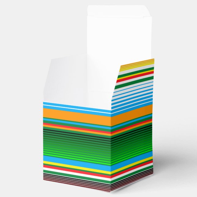 Mexican Serape Horizontal Lines Colourful Pattern Favor Box (Opened)