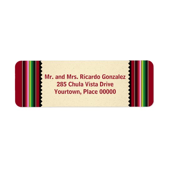 Mexican Serape Return Address Return Address Label