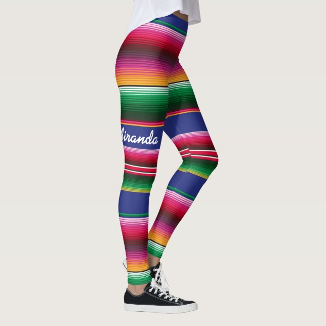 Mexican Serape YOUR NAME Leggings Women's Pants (Right)