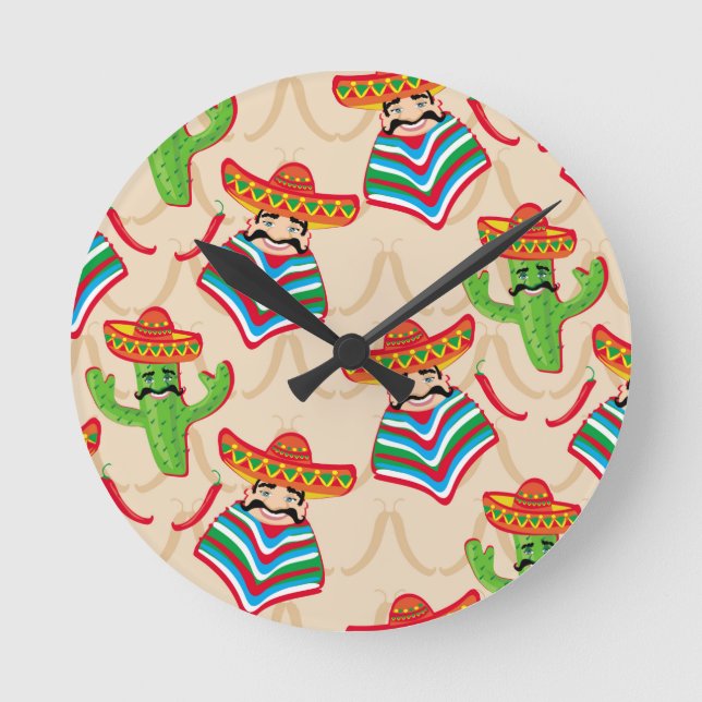 Mexican siesta round clock (Front)