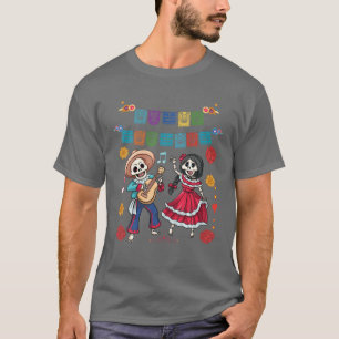 Mexican Skeleton Couple Dancing Dia De Los Muertos T-Shirt
