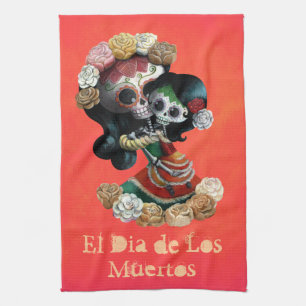 Mexican Skeleton Motherly Love Kitchen Towel