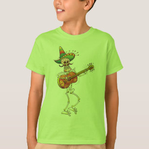 Mexican Skeleton Playing Guitar T-Shirt