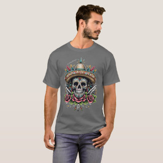 Mexican Skull, Calaca, Mexican Culture, Sombrero, T-Shirt