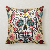 Mexican skull cushion