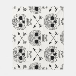 Mexican Skull Day of Dead Fleece Blanket