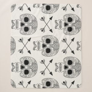 Mexican Skull Day of Dead Sherpa Blanket