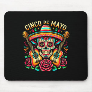 Mexican Skull Fiesta 5 De Mayo Cinco De Mayo Mem W Mouse Pad