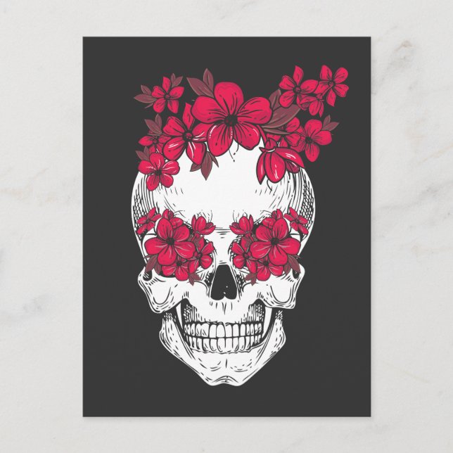 Mexican Skull Flower Lover Florist Cinco de Mayo Postcard (Front)