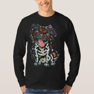 Mexican Skull Pitbull Bone Funny Dog Lover Men Wom T-Shirt