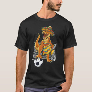 Mexican Soccer Rex Dinosaur Mexico Flag Futbol 202 T-Shirt