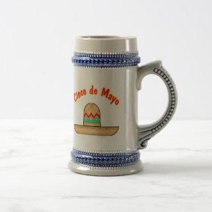 Mexican Sombrero Cinco de Mayo T-shirts and Gifts Beer Stein