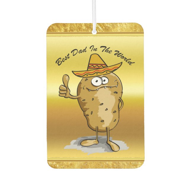 Mexican sombrero hats potato character car air freshener (Front)