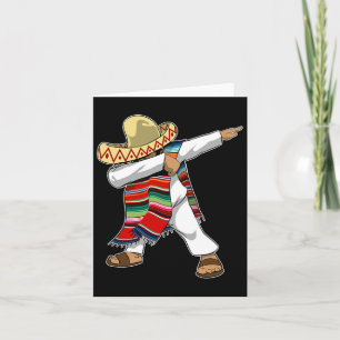 Mexican Sombrero Poncho Dabbing Card