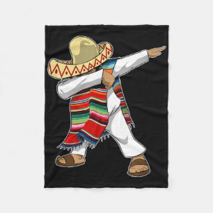 Mexican Sombrero Poncho Dabbing Fleece Blanket