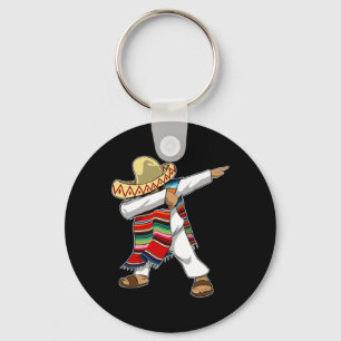 Mexican Sombrero Poncho Dabbing Keychain