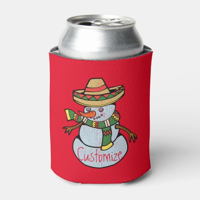Mexican Sombrero Santa Thunder_Cove Can Cooler (Can Front)