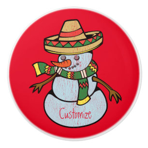 Mexican Sombrero Santa Thunder_Cove Ceramic Knob
