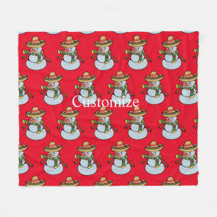 Mexican Sombrero Santa Thunder_Cove Fleece Blanket