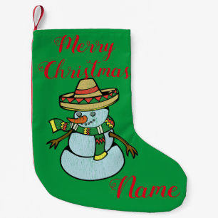 Mexican Sombrero Santa Thunder_Cove Small Christmas Stocking